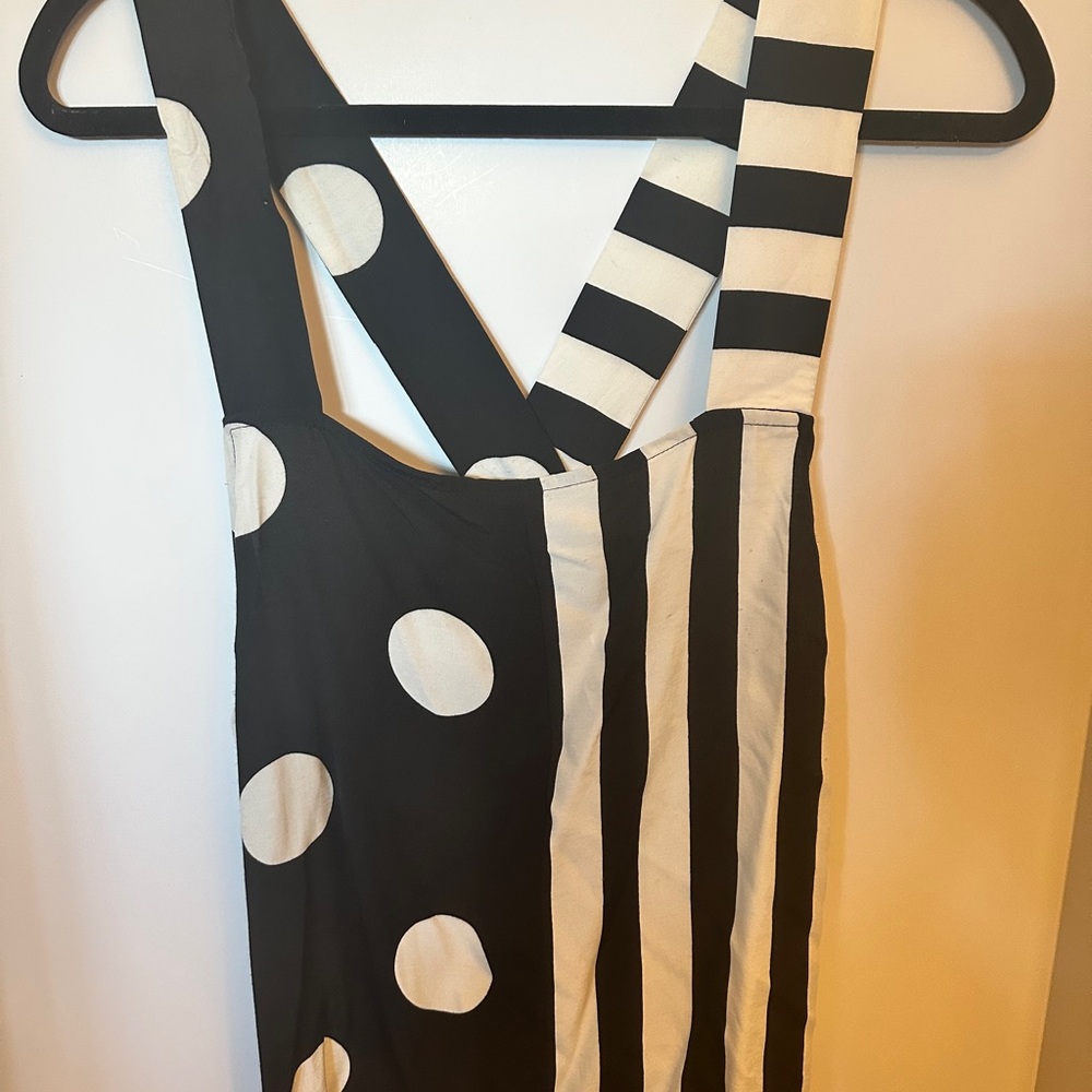 Topshop black and polkadot tank